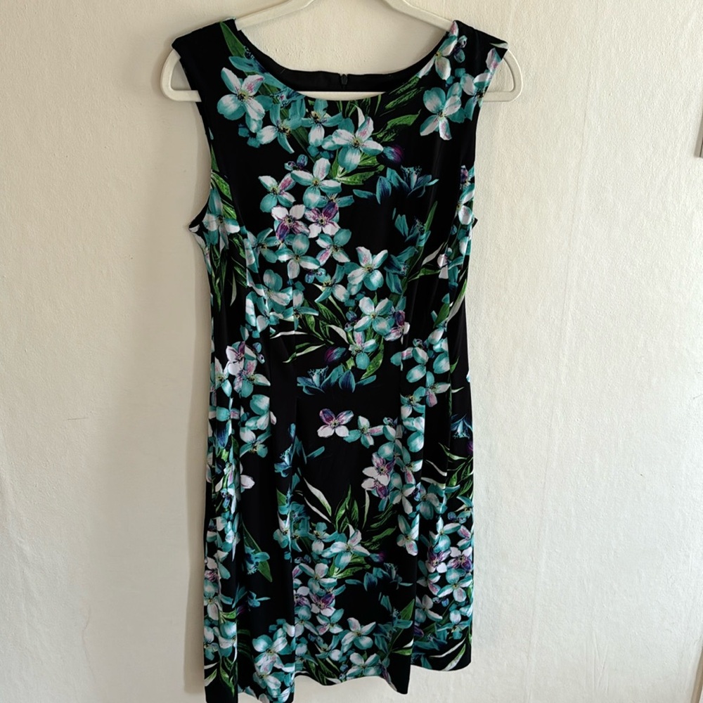 Tropical Floral Print Midi Dress
